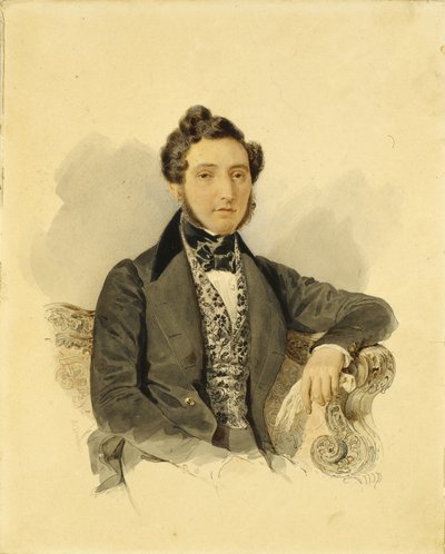 Portrait of Nikolay Mikhaylovich Donaurov 1806-1849, 1830s by Alexander Pavlovich Briullov