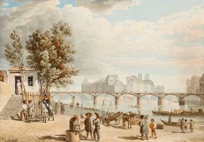 View of Paris - Pont des Arts by Alexander Pavlovich Briullov