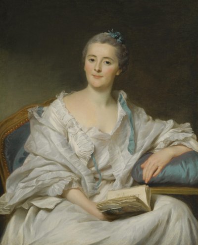 Portrait of Marie-Françoise Julie Constance Filleul, Marquise de Marigny with a Book by Alexander Roslin