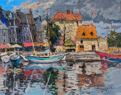 Colorful Honfleur Harbor by Alexander Shandor