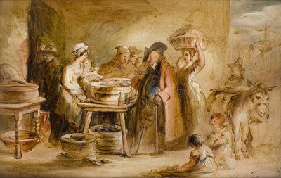 Opening Oysters by Alexander Snr Fraser