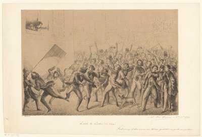 Celebrating Students Greet Their Idol Franz Liszt (Liszt in Leiden in 184*) (From the Past) by Alexander Ver Huell (signed by artist)