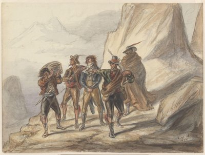 An Ambush in a Mountain Landscape by Alexander Ver Huell