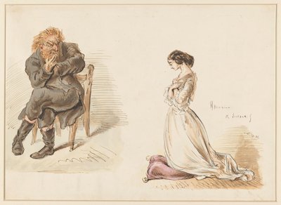 Figure Studies of a Man and a Young Girl by Alexander Ver Huell