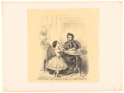 Interior with a Girl Handing a Book to Her Mother by Alexander Ver Huell