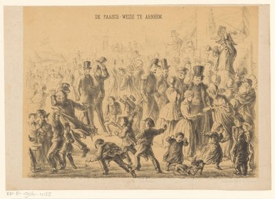 People on the Easter Meadow in Arnhem by Alexander Ver Huell