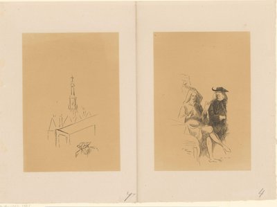 Mint Tower and Two Men with a Letter by Alexander Ver Huell