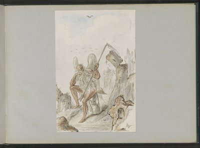 Father Time with a Scythe in a Landscape by Alexander Ver Huell