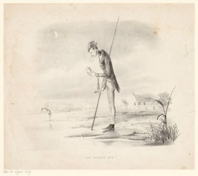 Fisherman Disappointed with His Catch (That Stupid Animal!) (title on object) by Alexander Ver Huell