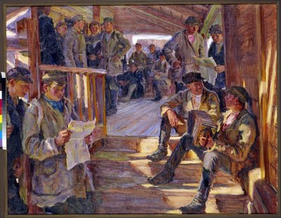 Scene at a Russian Army Recruiting Station by Alexander Viktorovich Moravov