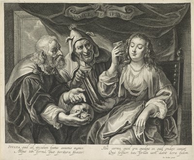 Woman with a Comb Looking in a Mirror (Nosce te Ipsvm) by Alexander Voet (II)