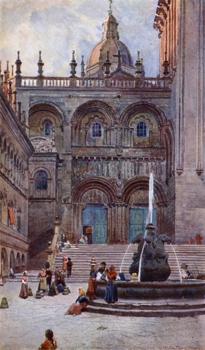 Cathedral of Santiago de Compostela, South Doorway by Alexander Wallace Rimington