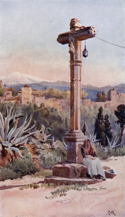 Wayside Cross, Near Granada by Alexander Wallace Rimington