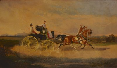 Emperor Franz Joseph I of Austria Taking a Ride with His Phaeton by Alexander von Bensa