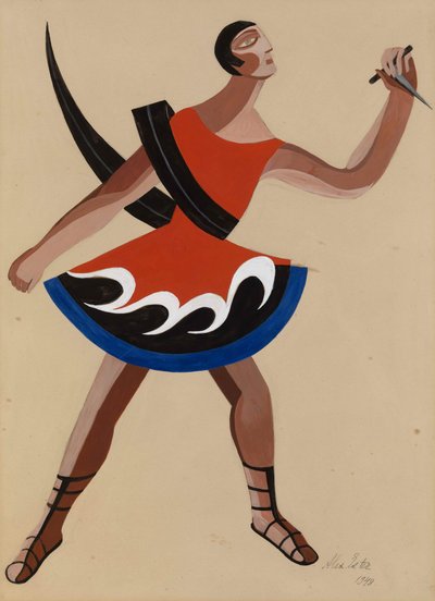 Costume Design for the Play The Phoenician Women by Euripides by Alexandra Alexandrowna Exter