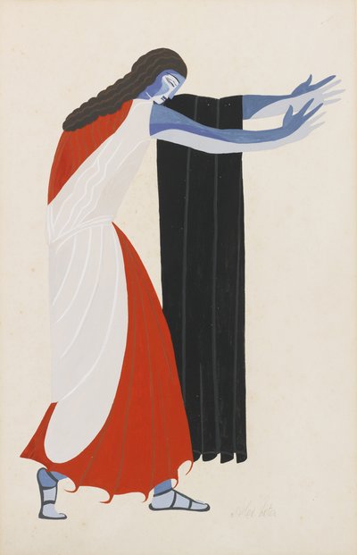 Costume design for the play Seven Against Thebes by Aeschylus by Alexandra Alexandrowna Exter