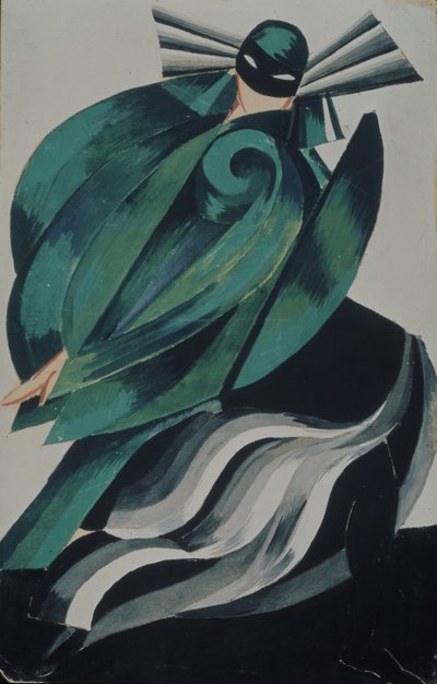 Fourth female masker. Costume design for the theatre play Romeo and Julia by W. Shakespeare, 1921 by Alexandra Alexandrowna Exter