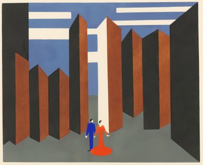 Scenic design from the portfolio Décors de Théâtre, 1930 by Alexandra Alexandrowna Exter