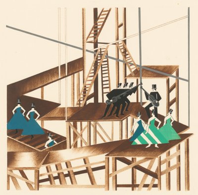 Scenic design from the portfolio Décors de Théâtre by Alexandra Alexandrowna Exter