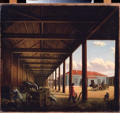 Stagecoach Station by Alexandra Alexeyevna Venetsianova