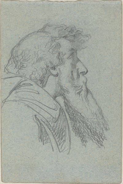 Bearded Man Looking Up / Cloaked Figure with Raised Arms by Alexandre Bida
