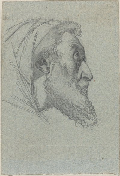 Bearded Man in Profile (recto) / Woman Looking Up (verso) by Alexandre Bida