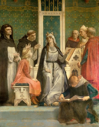 The White Queen of Castile gives a lecture to the future King Louis IX (Saint Louis) (1214-1270) child. Painting by Alexandre Cabanel (19th century) by Alexandre Cabanel