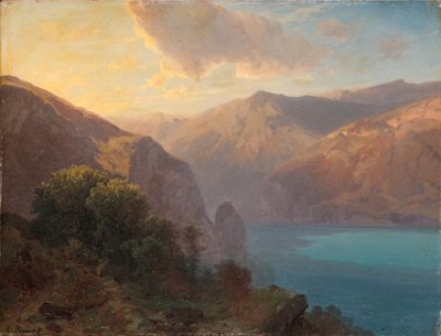 Near Seelisberg: A View of Lake Lucerne Seen from the Seelisberg, Switzerland, 1862 by Alexandre Calame