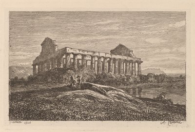 Ruins at Paestum by Alexandre Calame
