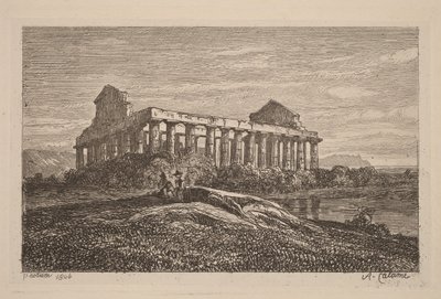 Ruins at Paestum by Alexandre Calame