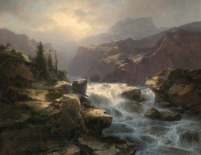 Handeck Waterfall at Grimsel by Alexandre Calame