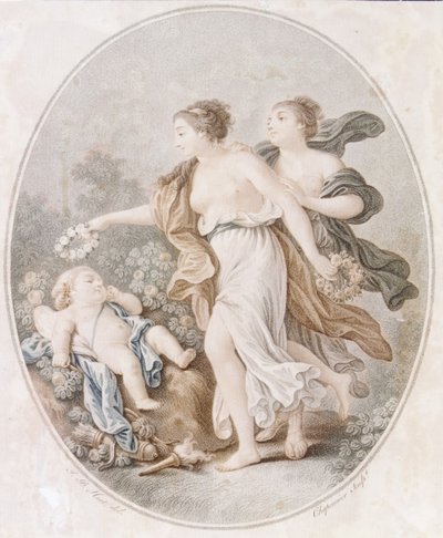 Cupid Crowned by the Graces by Alexandre Chaponnier