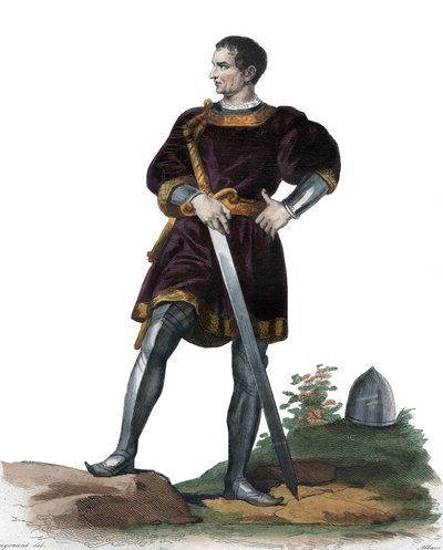 Portrait of Olivier V by Clisson (1336-1407), French Constable. Illustration from 