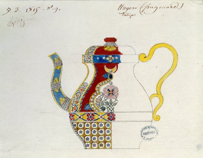 Turkish Theiere. Drawing by Alexandre Evariste Fragonard. Sevres, Porcelain Manufacture by Alexandre Evariste Fragonard