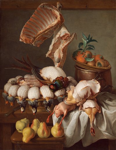 Still Life with Dressed Game, Meat, and Fruit by Alexandre Francois Desportes