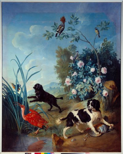 Zerbine and Jemite, the Dogs of King Louis XIV by Alexandre Francois Desportes