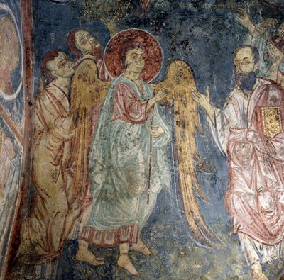 Angel, fresco in church of Alikampos, Crete, Greece by Nicolas Toussaint Charlet