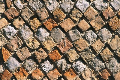 Close-up of an opus reticulatum floor. Civitella acropolis, Italy, Abruzzo Region, Chieti by Nicolas Toussaint Charlet