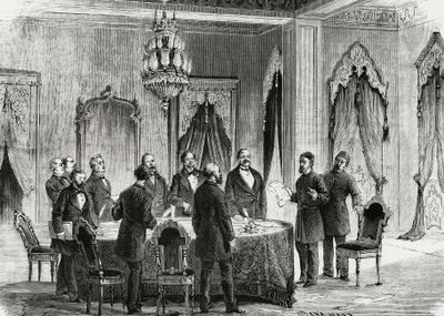 Constantinople Conference, December 1876, Engraving, Turkey by Nicolas Toussaint Charlet