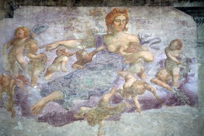 One of the Frescoes from the Mazzanti Houses, Piazza delle Erbe, Verona by Nicolas Toussaint Charlet
