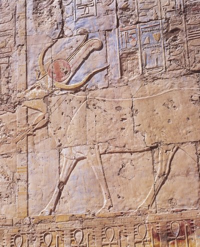 Painted relief of goddess Hathor in form of cow by Nicolas Toussaint Charlet