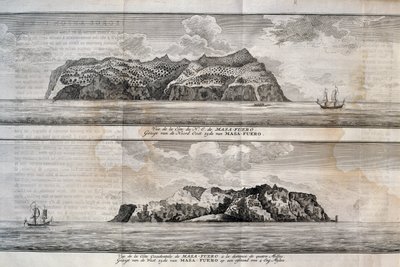 View of Alejandro Selkirk Island or Mas Afuera Island, Juan Fernandez Archipelago, Chile by Nicolas Toussaint Charlet