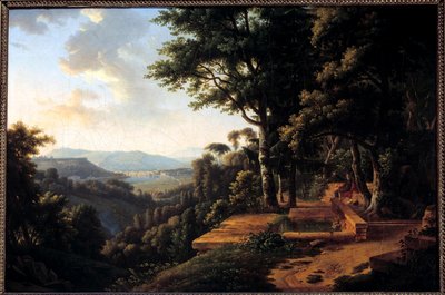 The philosopher Jean Jacques Rousseau meditating in 1770 in the Parc de la Rochecordon near Lyon by Alexandre Hyacinthe Dunouy