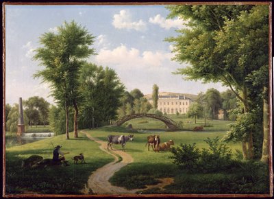 View of the Chateau de Villiers-Saint-Paul, near Senlis by Alexandre Hyacinthe Dunouy