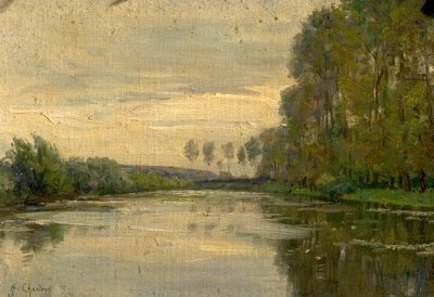 River Scene, the Lower Loire, France by Alexandre Jacques Chantron