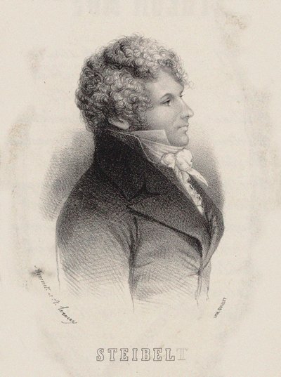 Portrait of pianist and composer Daniel Steibelt 1765-1823, 1850 by Alexandre Leroux
