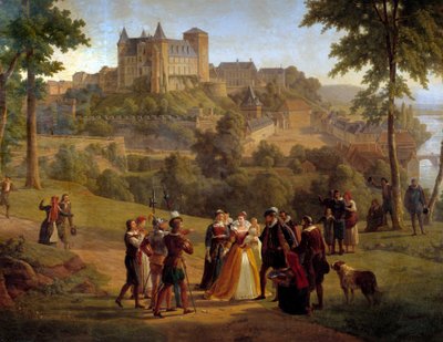 View of the castle of Pau where Henry IV was born taken from the great park (detail) by Alexandre Louis Robert Millin du Perreux