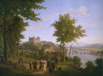 View of the royal castle of Pau where King Henri IV of France and Navarre (1553-1610) was born on 13th December 1553 by Alexandre Louis Robert Millin du Perreux