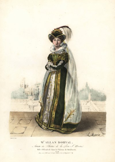 Marie Dorval as Queen Elisabeth in Le Chateau de Kenilworth by Alexandre Marie Colin