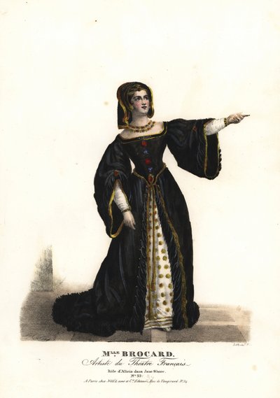 Miss Suzanne Brocard as Alicia in Jane Shore by Nepumucene Lemercier, Theatre Francais by Alexandre Marie Colin
